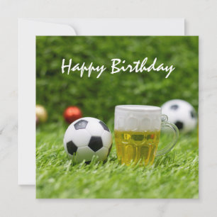 ボール付きサッカーボール及びビールハッピーバースデー カード