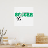 ボール付きサッカー文字デザイン ポスター (キッチン)