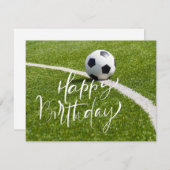 ボール付きサッカー誕生日およびハッピーバースデー (正面/裏面)
