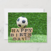 ボール付きサッカー誕生日およびハッピーバースデー (正面)