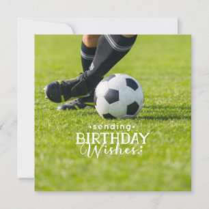 ボール付きサッカー誕生日およびハッピーバースデー カード