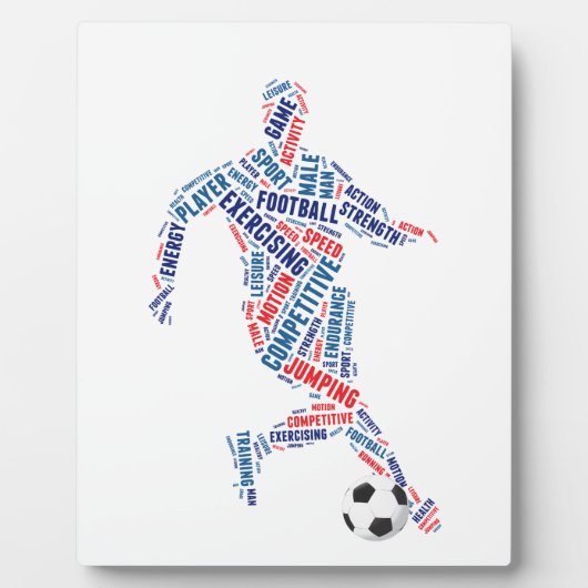 ボール付きサッカー選手 フォトプラーク (正面)
