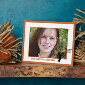 ボール付きバスケットボールカスタム選手 フォトプラーク (側面)