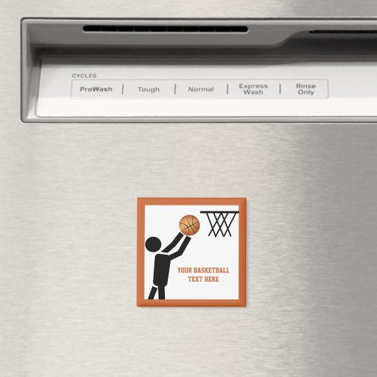 ボール付きバスケットボールカスタム選手 マグネット (インサイチュ (食洗機))