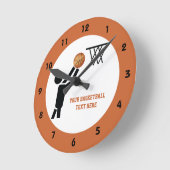 ボール付きバスケットボールカスタム選手 ラウンド壁時計 (傾斜)