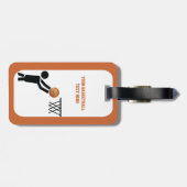 ボール付きバスケットボールカスタム選手 ラゲッジタグ (裏面横)