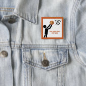 ボール付きバスケットボールカスタム選手 缶バッジ (インサイチュ)