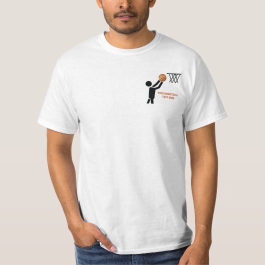 ボール付きバスケットボールカスタム選手 Tシャツ (正面)