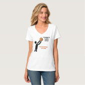 ボール付きバスケットボールカスタム選手 Tシャツ (正面フル)