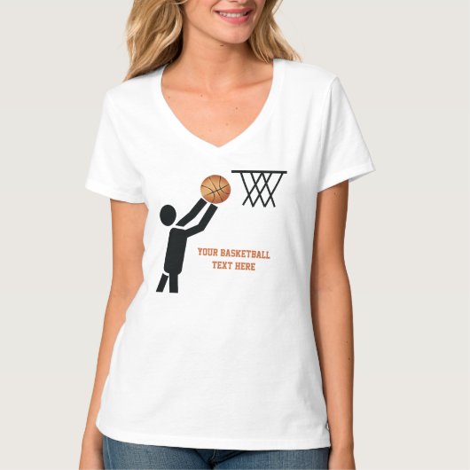ボール付きバスケットボールカスタム選手 Tシャツ (正面)