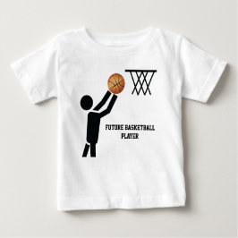 ボール付き将来のバスケットボールカスタム選手 ベビーTシャツ