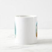 ボール付き赤アプリコットプードル コーヒーマグカップ (中央)