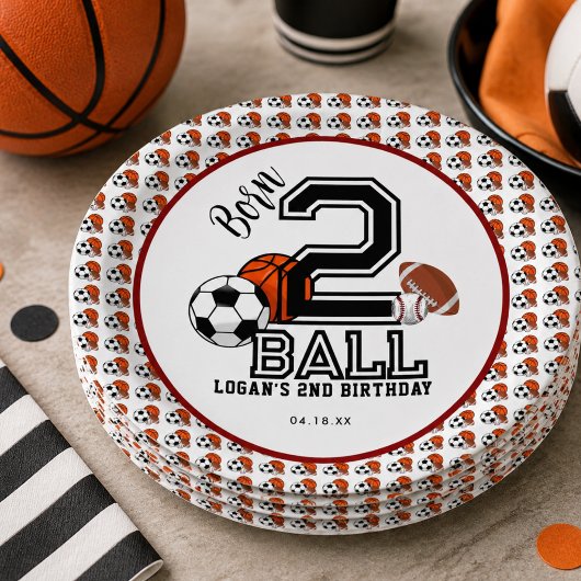 ボール好きな男子の2歳の誕生日お祝いに Born 2 Ball ペーパープレート