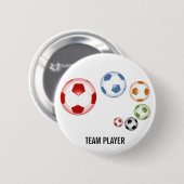 ボール数々のボタンの色のサッカー 缶バッジ (正面&裏面)