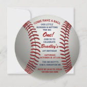 ボール来野球をどんな年齢の誕生日でも持つ 招待状 (正面)
