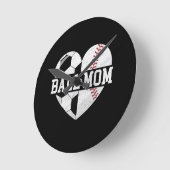 ボール母シャツハートおもしろいサッカーママ ラウンド壁時計 (傾斜)
