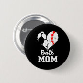 ボール母ハートおもしろい野球サッカーママ衣装U 缶バッジ (正面&裏面)