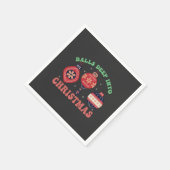 ボール深いインクリスマスおもしろいクリスマスサンタ・ギフト スタンダードカクテルナプキン (角)