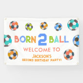 ボール生まれサッカーの誕生日パーティーへようこそ 横断幕 (横)