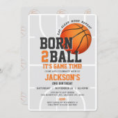 ボール生まれスポーツ誕生日バスケットボール招待状 招待状 (正面/裏面)