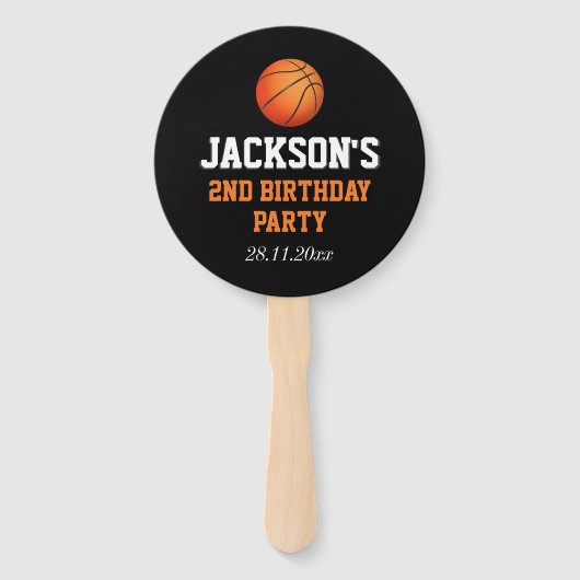 ボール生まれバスケットボールをテーマにした子供の誕生日 ハンドファン (正面)