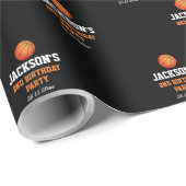 ボール生まれバスケットボールをテーマにした子供の誕生日 ラッピングペーパー (ロールコーナー)