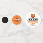 ボール生まれバスケットボールをテーマにした誕生日 コンフェッティ (正面)