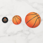 ボール生まれバスケットボールをテーマにした誕生日 コンフェッティ (裏面)