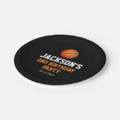 ボール生まれバスケットボールをテーマにした誕生日 ペーパープレート (アングル)