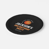 ボール生まれバスケットボールをテーマにした誕生日 ペーパープレート (アングル)