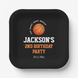 ボール生まれバスケットボールをテーマにした誕生日 ペーパープレート