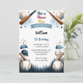 ボール男性へウッドゲームチーム野球1回目の誕生日 招待状 (スタンド正面)