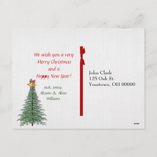 ボール紙のクリスマスの写真フレーム シーズンポストカード (裏面)