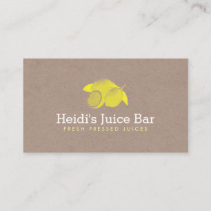 ボール紙のレモンのヴィンテージのスタイルのイラストレーション 名刺