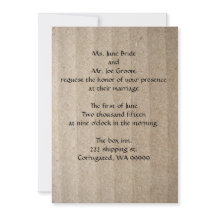 ボール紙の錯覚の結婚式招待状