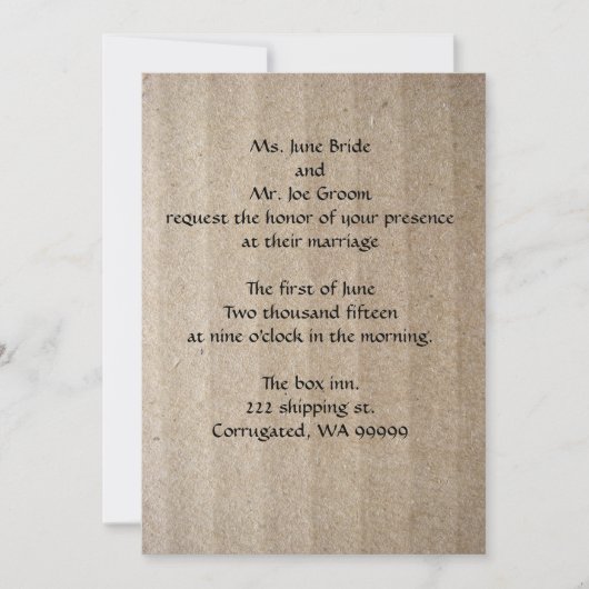 ボール紙の錯覚の結婚式招待状 招待状 (正面)