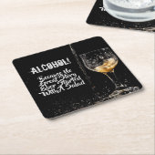 ボール紙の飲み物のコースターの深遠な飲む引用文 スクエアペーパーコースター (アングル)