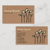 ボール紙Texでクリーム色そして黒い若者のシュート- 名刺 (正面/裏面)