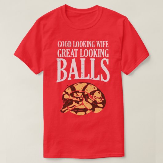 ボール素晴らしパイソンを探す Tシャツ (デザイン正面)