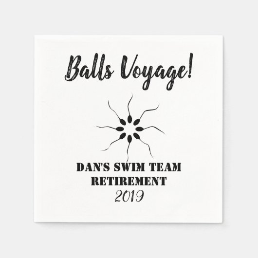 ボール航海 | スイムチームの退職 | 血管切除術 スタンダードカクテルナプキン (正面)