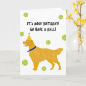 ボール誕生日カードを持つ カード (黄色い花)