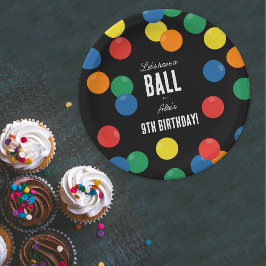 ボール誕生日パーティカラフルを開こう ペーパープレート