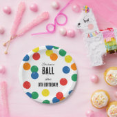 ボール誕生日パーティカラフルを開こう ペーパープレート (パーティー)