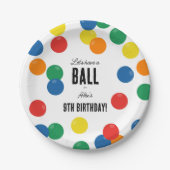 ボール誕生日パーティカラフルを開こう ペーパープレート (正面)