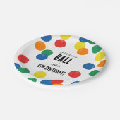 ボール誕生日パーティカラフルを開こう ペーパープレート (アングル)