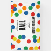 ボール誕生日パーティカラフルを開こう 横断幕 (縦)