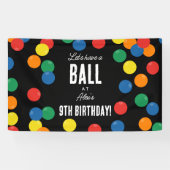 ボール誕生日パーティカラフルを開こう 横断幕 (横)