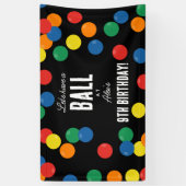 ボール誕生日パーティカラフルを開こう 横断幕 (縦)