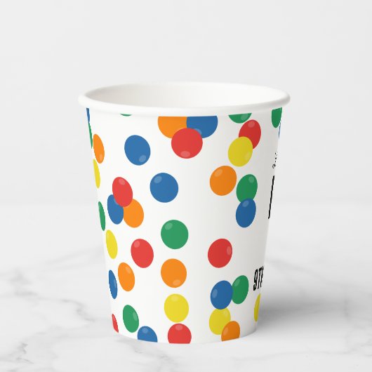 ボール誕生日パーティカラフルを開こう 紙コップ (正面)