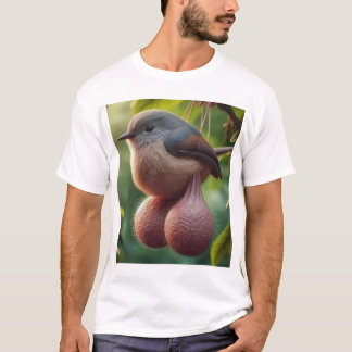 ボール鳥のミーム。玉を持つウソツキ鳥のAI画像。F Tシャツ